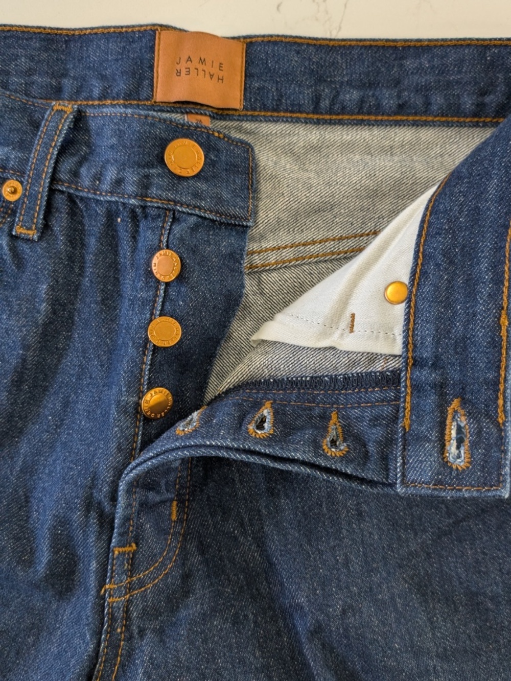 JAMIE HALLER The Tailor Short Indigo Denim Shorts Size 26 Made In USA $380 NWT - Picture 5 of 12